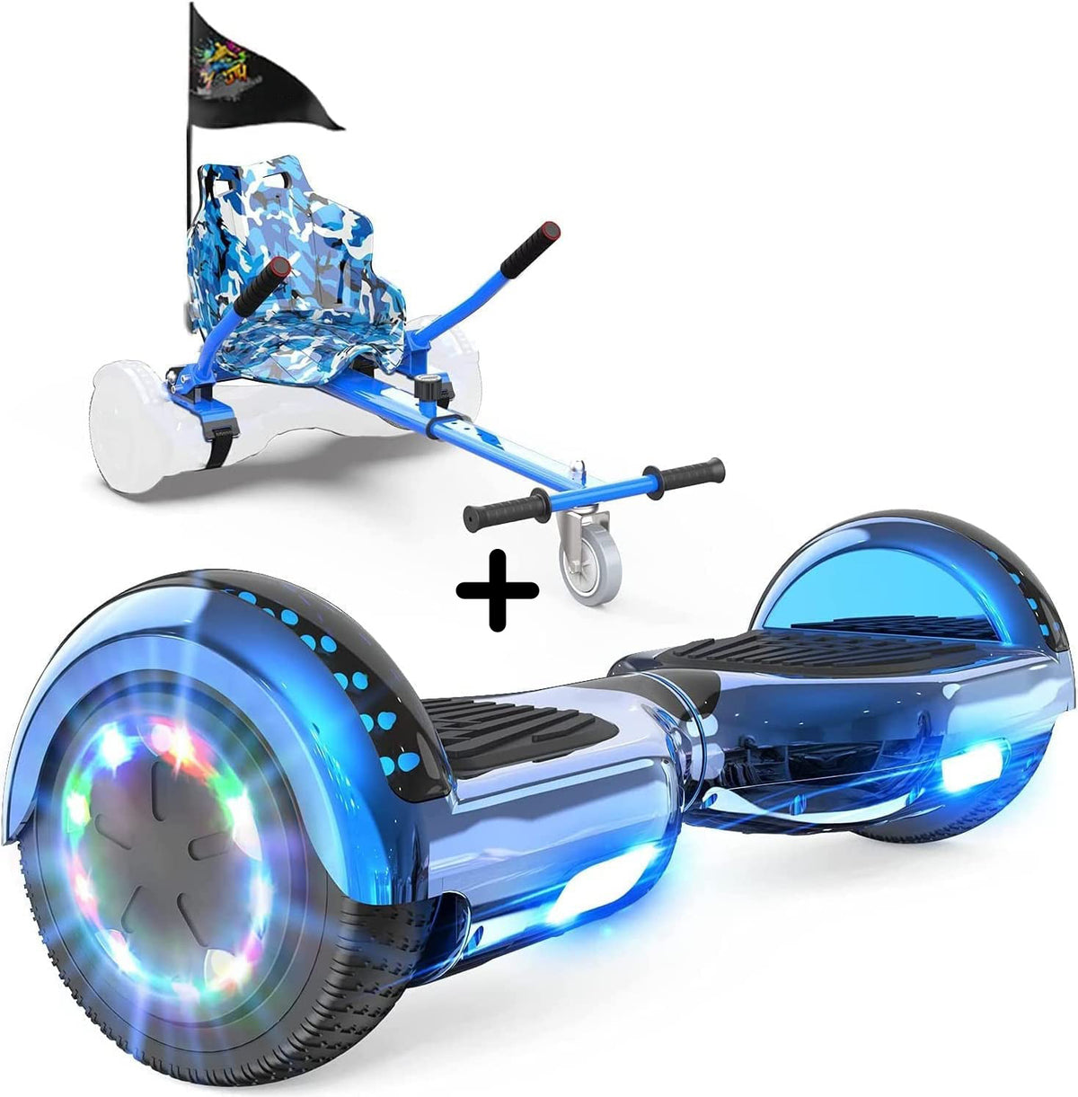 RCB Hoverboard for Kids Adults, 6.5" Tires 6.2mph & 2.5 Miles Self Balancing Scooter