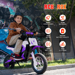 RCB R9X Electric Motocross Dirt Bike, Ride on Toy Motorcycle for Kids and Teens